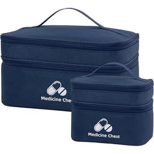 Dzmuero 2 Pezzi Kit Pronto Soccorso da Viaggio, Vuota, Portatile Impermeabile, Grande Capacità, Custodia per Medicinali per Casa, Ufficio, Viaggi, Camper, Alla Moda