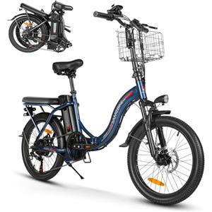 SAMEBIKE Bici elettrica 20 Fat Tire Bici elettrica pieghevole batteria 36V/12Ah, autonomia massima fino a 35-70km, fuoristrada mountain bike city e-bike uomo donna (CY20) (DEEP BLUE)