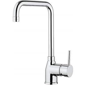 Paini - Rubinetto Miscelatore Monocomando Cucina, Lavello, Cromato, Leva laterale con bocca U orientabile, Design moderno, interamente prodotto e lavorato in Italia