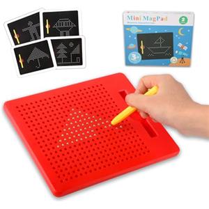 HingtTraum Lavagna Magnetica per Bambini - Tavolo da Disegno Magnetico Rosso Portatile - Gioco Calamite magnetiche educativo per Auto e Viaggi