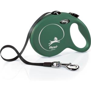 FLEXI - Guinzaglio New Classic L Nastro - Sistema di Frenata Confortevole - Componenti Riflettenti - Compatibile LED - Estensibile Multi Box - 5 m - Per Cani Fino a 25 kg