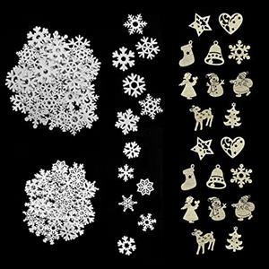 PFLYPF 150 pezzi mini decorazioni natalizie fiocchi di neve, accessori invernali fai da te per albero di Natale, materiali creativi fatti a mano, adatti per ghirlande dell'Avvento