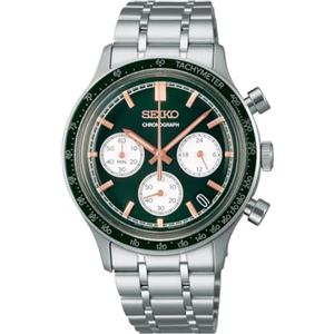 Seiko Cronografo sportivo da uomo, 38 mm, verde, Moderno