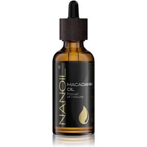 Nanoil Olio di Macadamia 50ml - Naturale, Spremuto a Freddo, Non Raffinato per Viso, Corpo e Capelli, Booster Nutritivo e Protezione