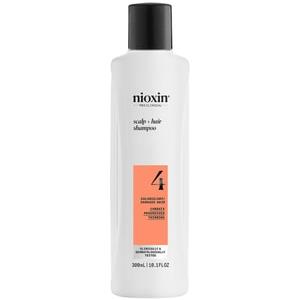 Nioxin System 4 - Shampoo 300 ml per capelli colorati e visibilmente diradati con acido salicilico e olio di menta piperita