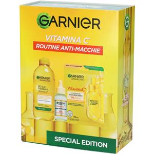 Garnier Cofanetto Vitamina C Routine Anti-Macchie: Acqua Micellare, Siero e Maschera Viso per una pelle luminosa