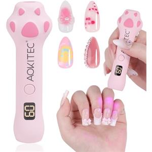 Aokitec Lampada UV LED Unghie Rosa Aokitec, Lampada Unghie con display LCD, Luce UV Unghie, Mini Fornetto Unghie, polimerizzazione rapida, design a forma di artiglio di gatto come regalo