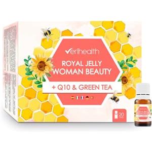Verihealth Woman Beauty - Pappa Reale Liofilizzata con Vitamina E, Q10 e Tè Verde - 20 Fiale - Aiuta l'Equilibrio Ormonale - Fornisce Forza ed Energia - Assumere 1 Fiala/Giorno
