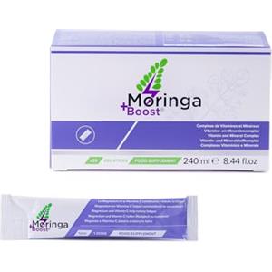 Moringa Boost MORINGA+BOOST Seniors - Integratore Alimentare in Stick Gel - Moringa, Acerola, Magnesio, Calcio, Vitamine A, B1, C, E - Energia, Vista e Sistema Immunitario - 20 x 12 ml