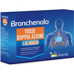 PERRIGO ITALIA Srl Bronchenolo Tosse Doppia Azione - Integratore Alimentare per le vie respiratorie - 10 Bustine