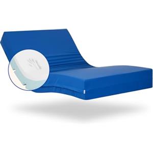 Geriafy - Materasso singolo antidecubito per ospedale articolato | 3 cm Viscoelastico | Tessuto sanitaria impermeabile (80x200)