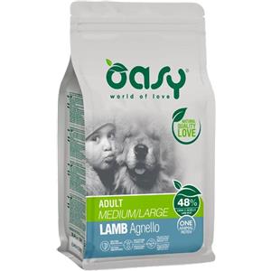Oasy One Animal Protein Adult Medium/Large Agnello - Alimento Secco Monoproteico per Cani - 2,5 Kg