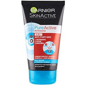 Garnier Pure Active Intensive Detergente Esfoliante Anti Punti Neri Per Pelli Grasse 150ml