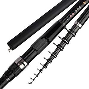 Crepundia Canna per Mare, Canna da pesca in carbonio Rock Fishing 3.6m 4.5m 5.4m 6.30M 7.2m Canna da pesca telescopica in mare Canna da pesca telescopica ultraleggera rigida(4.5 m)