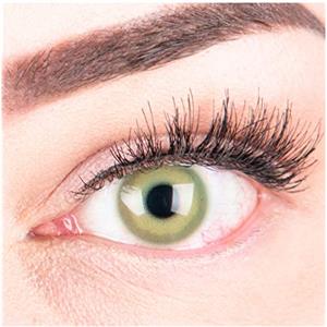 GLAMLENS Lenti a contatto colorate verdi Alice Green - mensili - con porta lenti a contatto - verde naturali in silicone idrogel - 2 pezzi - DIA 14.5 - senza correzione 0.00 diottrie lente a contatto