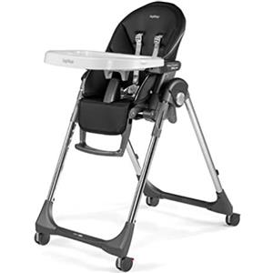 Peg Perego Prima Pappa Follow Me Hi-Tech Licorice - Seggiolone e Lettino Multifunzione con Chiusura Compatta e Vassoio Lavabile