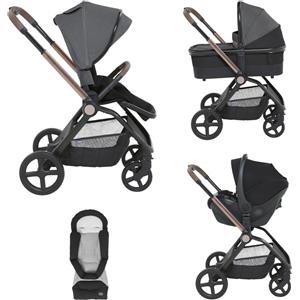 Trio Chicco Mysa Black Satin Con Sedia Kory Essenzial I-Size