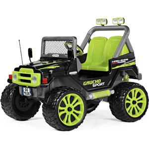 Peg Perego Gaucho Sport - Fuoristrada Elettrico per Bambini 3 Anni, 2 Posti, Batteria Ricaricabile 12V, Radio FM e Ammortizzatori