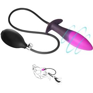 LxPxP Plug anale gonfiabile in silicone - diametro regolabile su misura - per lei e lui, ideale per iniziare o aumentare progressivamente il piacere