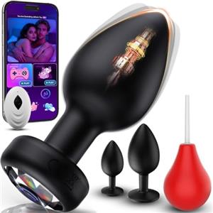 Tagnaff Set 4in1 Plug Anali con Doccia Anale Butt Plug Analesex Toys Vibratoreper | 3 Misure Graduate, Dilatatore Ano per Uomo Sexytoysys Donna, Dilatatori Sextoysys Uomo Toys Sessuali Coppie Professionale