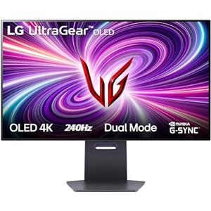 LG UltraGear OLED 32GS95UV Monitor Gaming 32", UHD 4K (3840x2160), OLED, 240Hz, 480Hz in FHD con Dual Mode, 0,03ms (GtG), G-Sync, FreeSync Premium Pro, HDR 400 True Black, HDMI 2.1, DisplayPort, Nero