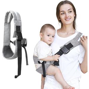 FUYTSUO Fascia Neonato, Fascia Porta Bebe, Marsupio Neonato,Grigio, Misura Regolabile,Doppia Protezione, Comodo E Traspirante, Universale per Tutte le Stagioni, Adatto a Bambini da 3 a 36 Mesi