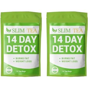 Aoseiens Detox Tè per dimagrire, 14 Giorni di Tè alle erbe per la perdita di peso, Tè per dimagrire, 14 bustine di tè bruciatore di grasso, Disintossicazione delicata e pulizia, Ripartizione del grasso