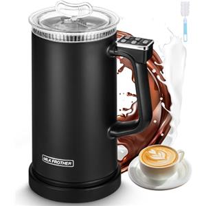 Hixava Montalatte Elettrico,4 in 1 Schiuma Automatico Latte Montalatte per Cappuccino Monta a Caldo o a Freddo Montalatte Silenzioso per Caffè Interruzione Automatica Dell'alimentazione Con Maniglia