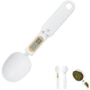 Kmuqshy Cucchiaio Bilancia Digitale di Precisione 0,1 g a 500 g, Cucchiaio Dosatore Digitale con Cucchiaio Rimovibile, Pesata per Spezie Erbe Polvere Integratori Alimenti Bambino Caffè Dosaggio Preciso