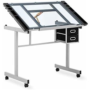 Fromm & Starck Tavolo da Disegno Inclinabile Scrivania da Architetto Star_Desk_10 (104 x 60 cm, Regolabile in Altezza, Piano in Vetro)