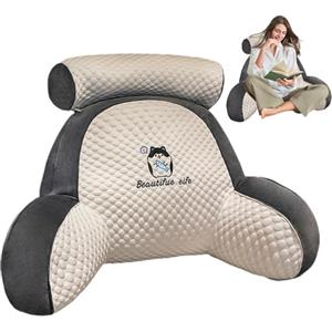 Onlynery Cuscino da Lettura per Letto - Cuscini da Letto per Stare seduti a Letto | Cuscini lombari con braccioli per Leggere, Rilassarsi e Guardare la TV