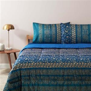 Bassetti trapunta matrimoniale invernale Piumone Granfoulard in Cotone made in Italy (Fiume Blu)