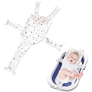 BCHKO Rete e Cuscino Regolabile per Bagnetto Neonato, Sedile Antiscivolo per Vasca da Bagno, Materassino e Supporto per Neonati