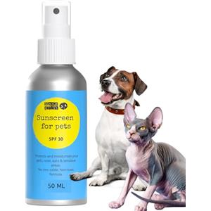 Noseprint SPF 30 protezione solare per animali domestici bottiglia di protezione solare per animali domestici 50 ml crema solare idratante per cani e gatti formula non tossica, naso per cani, balsamo
