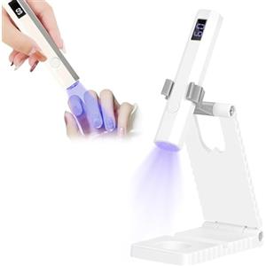 KARELLS Mini Lampada Led Unghie, Fornetto Unghie Semipermanente Con Supporto, Usb Ricaricabile E Portatile, Penna Per Asciuga Unghie Salone Di Casa, Torcia Elettrica Per Unghie Gel Sciugatura Rapida Bianco