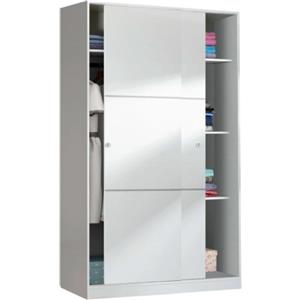 Fores Armadio Guardaroba A 2 Ante Scorrevoli 120 Cm Con Barra Appendiabiti Bianco Lucido TOP