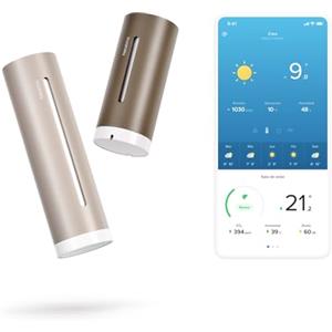 Netatmo Stazione Meteo ORIGINAL 2ª generazione | Interni & Esterni | Temperatura, Umidità, Qualità aria, UV, Pollini, Previsioni Meteo | Compatibile Apple Home, Alexa, Google Home - Sabbia - NWS-S-EC