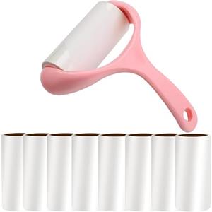SWIHELP Rullo levapelucchi Rotolo adesivo [1 manico + 9 rulli di ricambio, 540 fogli], levapelucchi adesivo per peli di animali, rimozione manuale della polvere