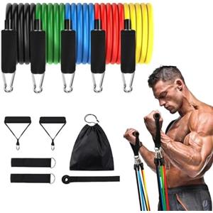 Generico ILYPOP SHOP Allenamento elastico con bande di resistenza, fasce elastiche con 5 livelli fino a 150 libre (70 kg), ideale per trx, estensione per pettorali, spalle, braccia, glutei, yoga, pilates