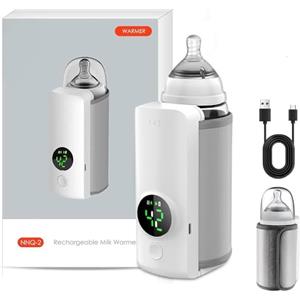 Afenau Scaldabiberon Portatile, Afenau 6000 mAh Scalda Pappa Portatile Neonato con 6 Impostazioni di Temperatura, Display LED Scalda Biberon Portatile Senza Fili per Viaggi, Aereo e Auto