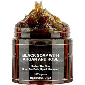 Generico Soap Nero Marocco - Beldi Esfoliante Naturale Al 100% Con Eucalipto | Scrub Per Il Corpo Hammam Di Pulizia Profonda Per La Pelle Liscia E Morbida Tradizionale Marocchina Viso Di Cura E