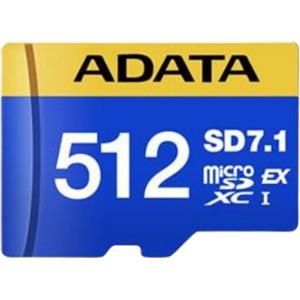 ADATA Premier Extreme MicroSDXC 512 GB - UHS-II, 800 MB/s lettura, 700 MB/s scrittura, Classe 10, V30, Blu/Giallo