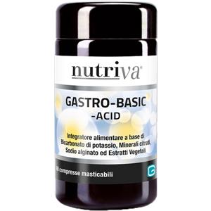 Nutriva Gastro Basic 60 Compresse - Coadiuvante per il benessere gastrointestinale, senza zuccheri, glutine e lattosio
