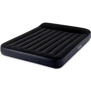 Intex 64143 - Materasso Gonfiabile Dura-Beam Pillow Rest Classic Matrimoniale, PVC, Nero, 152x203x25 cm