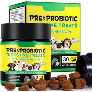 BAOXIAOBEN Probiotico per Cani, Probiotico Digestivo per Cani, Supporto Intestinale, Equilibrio dei lieviti, Allergie Stagionali, Pelo Lucido e Difese Immunitarie (Anatra) (30)