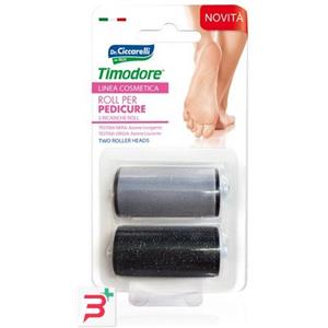 Timodore Ricariche per Roll Pedicure - 2 Pezzi con Testine Rotanti Nera e Grigia per Rimozione Callosità e Lisciatura
