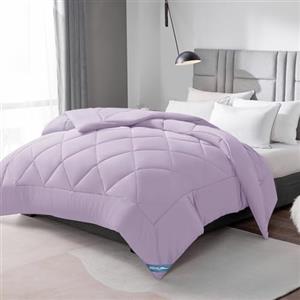 WAVVE Piumino Quattro 4 Stagioni Letto Singolo 155 x 220 - Piumone Autunnale Invernale 155x220 - Trapunta 220x155, Microfibra Sintetica, Caldo, Morbido, Violetta