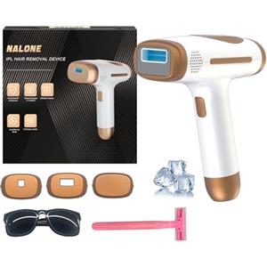 NALONE Epilatore Luce Pulsata con Funzione di Raffreddamento, 4-In-1 HR/SC/RA/BT IPL Epilatore Laser Donna, Luce Pulsata 999,900 Adatto Depilatore Corpo, Viso, Ascelle, Gambe Depilazione