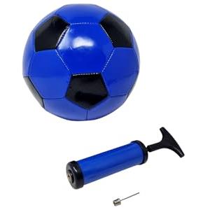 CUCUBA Pallone da Calcio Nerazzurro da Allenamento o Partita Colore Azzurro Nero Misura 5 con Pompa Portatile