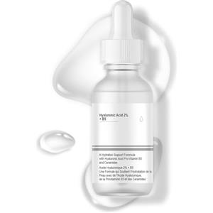 Allony Hyaluronic Acid 2% + B5, Hyaluronic Acid Serum, Siero Acido Laluronico, Siero Viso Acido Ialuronico, Lenisce la Pelle, Ridurre i Pori, Pelle Più Tonica e Levigata, 30ml